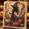 Pintura de Diamantes 3D de Halloween Transfronterizo DIY Autoadhesiva Pintura de Perlas Calabaza Fantasma Bruja Calavera Búho Pintura Decorativa