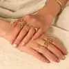 Anel Aberto Popular Transfronteiriço para Mulheres, Design de Nicho do Instagram Anel Irregular em Formato de Coração, Joia de Aço Inoxidável 18K