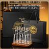 Juego de Copas de Vino Blanco con Lámina de Oro de Gama Alta, Copa Bala de Vidrio de Cristal, Copa de Vino Pequeña, Juego de Vino Chino, Caja de Regalo Divisoria para Vino