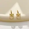 2026 Nuevos Pendientes de Aro con Cadena en Forma de U para Mujer Diseño de Nicho Estilo Genial Lujo Ligero Temperamento Pendientes Largos Joyería para Orejas