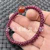Cuentas de granate hielo cuentas de jade 4mm pulsera rojo sangre de pollo para hombres y mujeres con pulsera de jade al por mayor