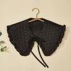 Cuello Puntiagudo Grande Exagerado Retro que Muestra la Cara, Borde Pequeño Ondulado, Chal de Cuello Falso para Combinar Diariamente para Mujeres, Suministro Directo del Fabricante Transfronterizo