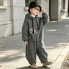 Conjunto de Felpa Forrado para Niños Otoño Invierno 2025 Nuevo Niños Bebé Sudadera Conjunto de Dos Piezas Niños Ropa Deportiva Engrosada