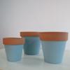 Maceta de cerámica azul roja para flores, interior y exterior, planta suculenta, planta verde, maceta redonda de cerámica, maceta de terracota transpirable