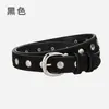 Retrô Americano Ilhós Feminino Duas Camadas Couro Bovino Estilo Punk Casual Toque de Luxo Acabamento Rivet Fabricante Cinto Cinto Luxo Leve
