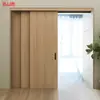 Puerta Deslizante de Tres Eslabones Balcón Estudio Cocina Puerta de Madera Dormitorio Vestidor Puerta Corredera Plegable Invisible Puerta Divisoria