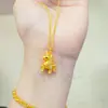 Ouro Vietnamita Pontos Dourados Diamante Cavalo Fofo Pingente Ano Zodiacal Pônei Colar Feminino Elegante Corrente para Clavícula
