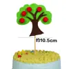 Bandeirinha de decoração para bolo de assar em formato de árvore pequena, cena com cem papéis de menina da floresta, cartão de bolo de aniversário