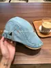 Gorra de Mezclilla Vintage Lavada para Mujer, Estilo Británico de Verano, Adelgazante Facial, Estilo Japonés, Sombrero para Cabezas Grandes