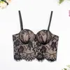 Camisola de Renda Roupa Externa Feminina Curta Corset de Cílios Com Aro Sustentação Roupa Íntima Tendência da Moda Color Block Bandeau