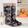 Sapatos Aquáticos, Galochas, Galochas de Cano Alto para Adultas, Botas Aquáticas, Forradas com Lã, Quentes, Modernas, Antiderrapantes, Sapatos de Trabalho Impermeáveis, Botas Longas com Algodão Adicional