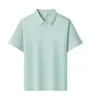 Ropa de trabajo sin costuras de nailon y spandex con cuello, de tejido piqué de tacto fresco, cuello pegado 10A, confección de puntada fina y logotipo impreso