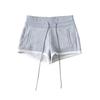 Pantalones cortos casuales Spice Girl, estilo americano, en gris con contraste, deportivos, de cintura baja, para mujer