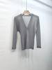 Nuevo Producto Primavera 2025 Moda Malla Hueca Manga Larga Cardigan de Aire Acondicionado Cuello en V Holgado Casual Más Fácil de Combinar Ropa de Protección Solar