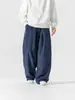 Pantalones de pana de pierna ancha retro japoneses nuevos para otoño 2024 para hombre, holgados, con caída, talla grande, rectos, casuales, largos