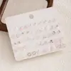 Set de Mini Pendientes Sencillos Estilo Coreano Transfronterizo Europeo y Americano 30 Pares de Pendientes de Flor Perla Corazón para Mujer Venta al por Mayor