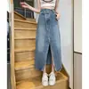 Falda de Mezclilla Irregular con Abertura de Cintura Alta Nueva 2026 para Mujer, Falda de Verano de Línea A de Longitud Media Adelgazante Talla Extra