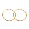 Aretes de círculo hueco con electrochapado de oro real, moda, diseño simple, aretes de viento metálicos, aretes de viento frío personales, venta al por mayor