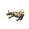 Latón Puro Pared Sólida Toro de Wall Street Toro del Zodíaco Decoración del Hogar Mascota de Té Artesanía de Escritorio Adornos