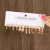 Conjunto de Brincos de Metal Torcido Mais Vendido Transfronteiriço Combinação Criativa Retro Simples Brincos Geométricos Joias para Orelha 6 Pares