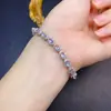 Pulsera de Piedra Lunar Natural Boutique Luz de Luna Azul Partículas de Micro-Algodón Vítreas Luz Azul Fuerte Plata 925 Precisión 3*5