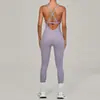 Mono de Yoga con Correa Ajustable Cruzada para Mujer, Mono Deportivo de Fitness Ajustado sin Espalda para Danza y Belleza 2725