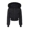 Parka europea de invierno para mujer, desmontable con capucha y borrego, con un gran cuello de pelo, diseñada para el calor invernal y con cintura entallada.