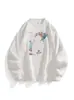 Sudadera informal y moderna de estilo americano con estampado de grafiti creativo, cuello redondo, corte holgado, unisex, para adolescentes y estudiantes de secundaria, invierno