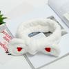 Diadema creativa linda de lazo Diadema de corsé de felpa coreana Diadema elástica de amor Diadema para lavar la cara y el maquillaje Venta al por mayor