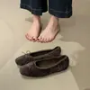 2026 Nuevos Zapatos Planos de Ballet de Terciopelo con Estampado de Leopardo Vintage, Suela Suave, con Lazo y Punta Redonda para Mujer