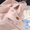 Agasalho Infantil Primavera & Outono 2025 Novo Estilo Cardigan Bebê Roupa Feminina Versátil Estilo Coreano com Capuz Bebê Durável