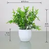 Decoração de Planta Verde Artificial Pequena Planta em Vaso Flor de Plástico Flor Falsa Conjunto de Arranjo de Flores Artificiais Decoração de Bonsai Arranjo de Flores para Casa Planta em Vaso