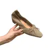 Zapatos Individuales Versátiles de Tacón Oculto, Punta Cuadrada, Estilo Retro Francés, Slip-on, Suela Suave, Corte Bajo, para Mujer, Otoño 2026, Zapatos Pequeños para el Trabajo
