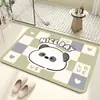 Alfombrilla de Piso de Barro de Diatomeas de Dibujos Animados, Alfombrilla Absorbente para Piso de Baño, Felpudo para Puerta de Inodoro, Felpudo Antideslizante para Baño, Alfombrilla de Pie de Secado Rápido
