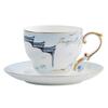 Xícara de chá e café de porcelana chinesa estilo personalizado com borda dourada novo estilo chinês telhado huipai conjunto de chá da tarde para casa