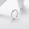 Anillo de Plata de Ley S925 Cruz Doble Pista Moissanita, Semi-Incrustado Lujo Ligero Apilable Abierto, En Stock para Comercio Electrónico Transfronterizo