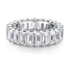 Oferta Especial Anillo de Plata de Ley 925 Incrustado con Anillo de Diamante de Alto Carbono Ins Lujo Accesible de Alta Gama Joyería Transfronteriza para Compromiso y Propuesta al por Mayor