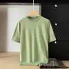 Camiseta de punto de imitación de lana de alta calidad para hombre, manga corta, suéter de punto acanalado transfronterizo para hombre, camiseta de punto pullover, capa base de punto