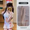 Uniforme de Enfermera Sexy con Corbata Tentadora, Escote en V Profundo con Ribete de Encaje, Lencería Erótica para Juego de Rol 1393