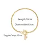 Pulseira de Aço Inoxidável Transfronteiriça com Fivela Ot Corrente em Formato O Inlaid com Zircônia Letra Simples e Elegante Pulseira de Letra Maiúscula A-Z