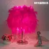 Lámpara de mesa con plumas de celebridades de Internet, lámpara decorativa de estilo nórdico para sala de estar, lámpara de noche para niña, lámpara de noche creativa.