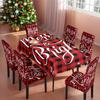 Mantel Navideño Estampado Transfronterizo Decoración Festiva Funda Elástica para Silla Mesa de Comedor para el Hogar Mantel Impermeable y a Prueba de Polvo Juego de Mesa y Sillas