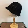 Chapéu de Pescador Tricotado Vazado Estilo Coreano Chapéu de Bacia Pequeno Estilo Chanel para Mostrar o Rosto Chapéu de Balde Pequeno All-match Ocidental para Uso Externo Proteção Solar