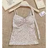Top de tirantes floral acolchado American Spicy Girl Pure Desire para mujer, verano, ajuste ceñido, estilo universitario, favorecedor de la figura, top versátil