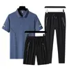 Conjunto de Camisetas para Homens de Meia-Idade e Idosos, Novo Estilo Verão 2026, Roupa de Verão para o Pai, Manga Curta de Seda Gelo, Roupa para o Dia dos Pais