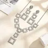 Pendientes y Collar Geométricos Huecos de Moda Simples y Creativos Transfronterizos Europeos y Americanos, Set Más Vendido en Amazon para Mujer