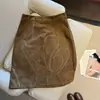 Foto Real Saia Vintage Old Money Camurça Pelúcia Bordado Linha A Feminina Outono Cintura Alta Emagrecedora Commuting Temperamento Saia Midi