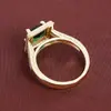 Anillo Cuadrado de Circonita Vintage Elegante de Cuatro Garras para Hombres y Mujeres, Clásico de Alta Gama, Anillo para Dedo Índice de Cobre Puro, Exclusivamente para Ventas Transfronterizas