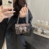 Mini Bolso Cuadrado con Lazo Pequeño 2025 Nueva Tendencia Otoño Retro Mini Cadena Estampado de Leopardo Bolso de Hombro Cruzado