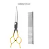Set de tijeras profesionales para el aseo de mascotas, suministros de limpieza, herramientas de corte de pelo específicas para mascotas para gatos y perros, degradado negro y dorado
